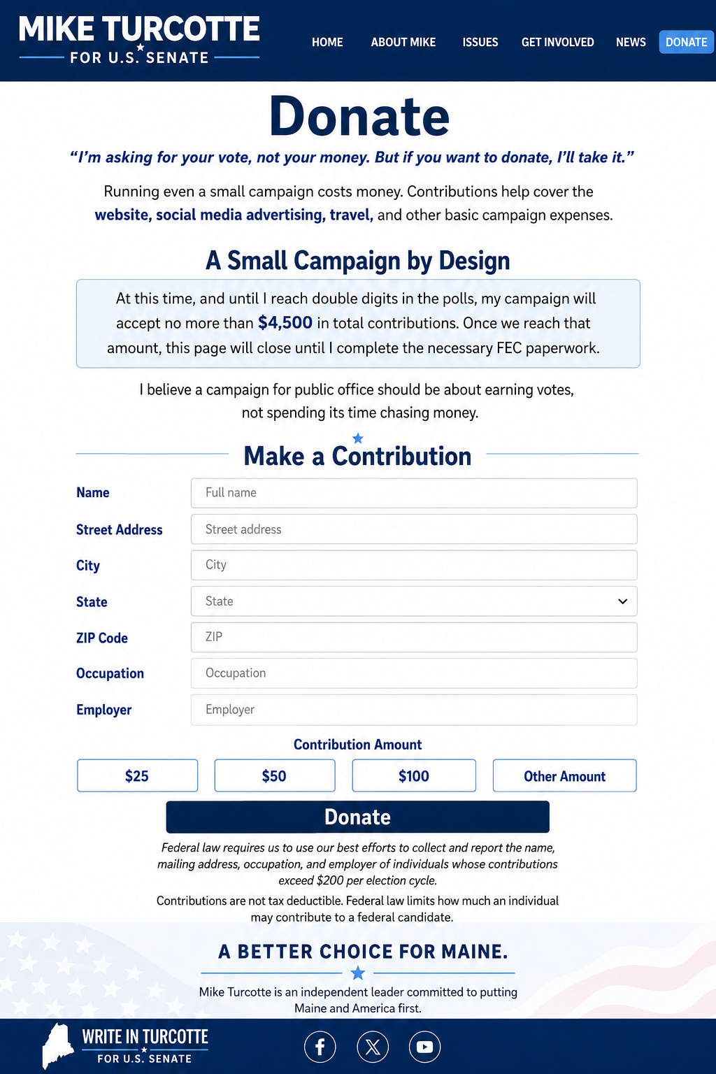 Donate campaign page